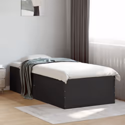 vidaXL Bed Frame Bed Base Sonoma Oak 75x190 cm Small Single Engineered Wood - black, 75 x 190 cm/ 45 cm - Additional view 2