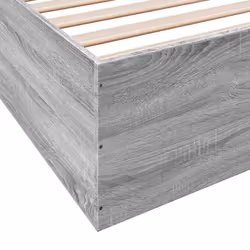 vidaXL Bed Frame Bedroom Bed Base Bedstead White 120x200 cm Engineered Wood - grey sonoma, 200 x 200 cm/ 35 cm - Additional view 7