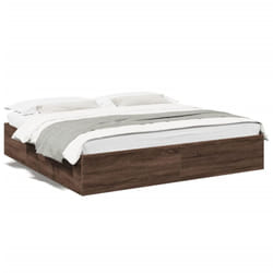 vidaXL Bed Frame Home Bed Base Bedstead Brown Oak 140x190 cm Engineered Wood - brown oak, 200 x 200 cm/ 35 cm