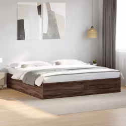 vidaXL Bed Frame Home Bed Base Bedstead Brown Oak 140x190 cm Engineered Wood - brown oak, 200 x 200 cm/ 35 cm