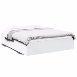 vidaXL Bed Frame Bedroom Bed Base Bedstead White 120x200 cm Engineered Wood - white, 160 x 200 cm/ 35 cm