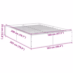 vidaXL Bed Frame Bedroom Bed Base Bedstead White 120x200 cm Engineered Wood - white, 160 x 200 cm/ 35 cm
