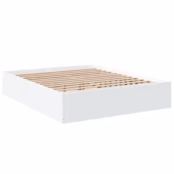 vidaXL Bed Frame Home Bed Base Bedstead Brown Oak 140x190 cm Engineered Wood - white, 150 x 200 cm/ 35 cm - Additional view 2