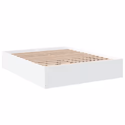 vidaXL Bed Frame Home Bed Base Bedstead Brown Oak 140x190 cm Engineered Wood - white, 150 x 200 cm/ 35 cm - Additional view 5
