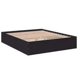 vidaXL Bed Frame Home Bed Base Bedstead Brown Oak 140x190 cm Engineered Wood - black, 150 x 200 cm/ 35 cm - Additional view 5