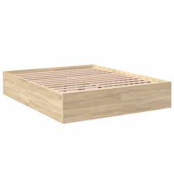 vidaXL Bed Frame Bedroom Bed Base Bedstead White 120x200 cm Engineered Wood - sonoma oak, 150 x 200 cm/ 35 cm - Additional view 2