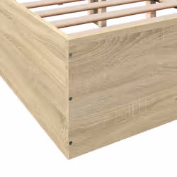 vidaXL Bed Frame Bedroom Bed Base Bedstead White 120x200 cm Engineered Wood - sonoma oak, 150 x 200 cm/ 35 cm - Additional view 7