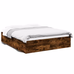 vidaXL Bed Frame Home Bed Base Bedstead Brown Oak 140x190 cm Engineered Wood - smoked oak, 150 x 200 cm/ 35 cm