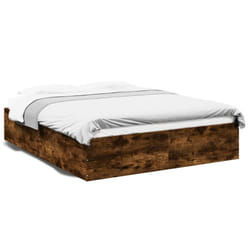 vidaXL Bed Frame Home Bed Base Bedstead Brown Oak 140x190 cm Engineered Wood - smoked oak, 150 x 200 cm/ 35 cm