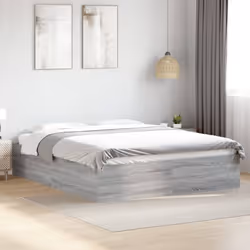 vidaXL Bed Frame Bedroom Bed Base Bedstead White 120x200 cm Engineered Wood - grey sonoma, 150 x 200 cm/ 35 cm - Additional view 2