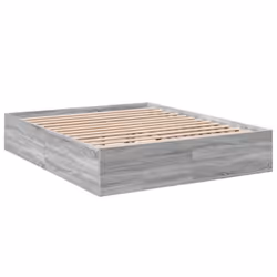 vidaXL Bed Frame Bedroom Bed Base Bedstead White 120x200 cm Engineered Wood - grey sonoma, 150 x 200 cm/ 35 cm - Additional view 5