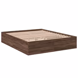 vidaXL Bed Frame Home Bed Base Bedstead Brown Oak 140x190 cm Engineered Wood - brown oak, 150 x 200 cm/ 35 cm