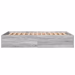 vidaXL Bed Frame Bedroom Bed Base Bedstead White 120x200 cm Engineered Wood - grey sonoma, 140 x 200 cm/ 35 cm - Additional view 4