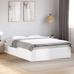 vidaXL Bed Frame Bedroom Bed Base Bedstead White 120x200 cm Engineered Wood - white, 140 x 190 cm/ 35 cm