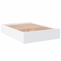 vidaXL Bed Frame Bedroom Bed Base Bedstead White 120x200 cm Engineered Wood - white, 135 x 190 cm/ 35 cm