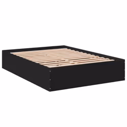 vidaXL Bed Frame Home Bed Base Bedstead Brown Oak 140x190 cm Engineered Wood - black, 135 x 190 cm/ 35 cm - Additional view 2