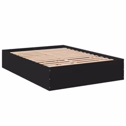 vidaXL Bed Frame Home Bed Base Bedstead Brown Oak 140x190 cm Engineered Wood - black, 135 x 190 cm/ 35 cm - Additional view 5