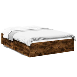 vidaXL Bed Frame Home Bed Base Bedstead Brown Oak 140x190 cm Engineered Wood - smoked oak, 135 x 190 cm/ 35 cm