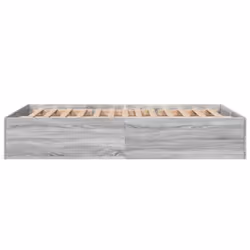 vidaXL Bed Frame Bedroom Bed Base Bedstead White 120x200 cm Engineered Wood - grey sonoma, 135 x 190 cm/ 35 cm - Additional view 4