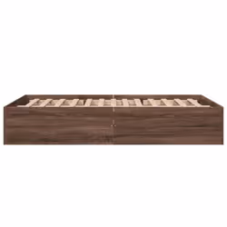 vidaXL Bed Frame Bedroom Bed Base Bedstead White 120x200 cm Engineered Wood - brown oak, 135 x 190 cm/ 35 cm - Additional view 4