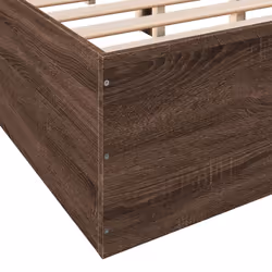 vidaXL Bed Frame Bedroom Bed Base Bedstead White 120x200 cm Engineered Wood - brown oak, 135 x 190 cm/ 35 cm - Additional view 7