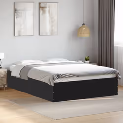 vidaXL Bed Frame Bed Base Sonoma Oak 75x190 cm Small Single Engineered Wood - black, 120 x 190 cm/ 35 cm - Additional view 2