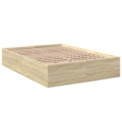 vidaXL Bed Frame Bed Base Sonoma Oak 75x190 cm Small Single Engineered Wood - sonoma oak, 120 x 190 cm/ 35 cm