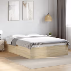 vidaXL Bed Frame Bed Base Sonoma Oak 75x190 cm Small Single Engineered Wood - sonoma oak, 120 x 190 cm/ 35 cm