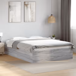 vidaXL Bed Frame Bed Base Sonoma Oak 75x190 cm Small Single Engineered Wood - grey sonoma, 120 x 190 cm/ 35 cm - Additional view 2