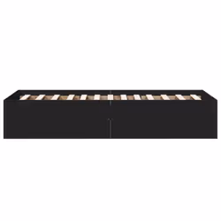 vidaXL Bed Frame Bed Base Sonoma Oak 75x190 cm Small Single Engineered Wood - black, 100 x 200 cm/ 35 cm - Additional view 4