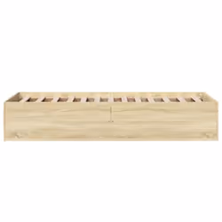 vidaXL Bed Frame Bed Base Sonoma Oak 75x190 cm Small Single Engineered Wood - sonoma oak, 100 x 200 cm/ 35 cm - Additional view 4