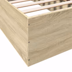 vidaXL Bed Frame Bed Base Sonoma Oak 75x190 cm Small Single Engineered Wood - sonoma oak, 100 x 200 cm/ 35 cm - Additional view 6