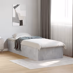 vidaXL Bed Frame Bed Base Sonoma Oak 75x190 cm Small Single Engineered Wood - concrete grey, 100 x 200 cm/ 35 cm - Additional view 2