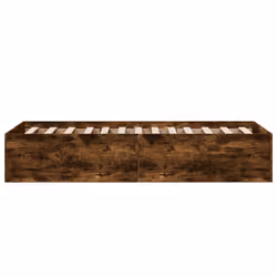 vidaXL Bed Frame Bed Base Sonoma Oak 75x190 cm Small Single Engineered Wood - smoked oak, 100 x 200 cm/ 35 cm - Additional view 4