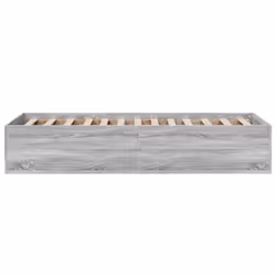 vidaXL Bed Frame Bed Base Sonoma Oak 75x190 cm Small Single Engineered Wood - grey sonoma, 100 x 200 cm/ 35 cm - Additional view 4