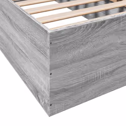 vidaXL Bed Frame Bed Base Sonoma Oak 75x190 cm Small Single Engineered Wood - grey sonoma, 100 x 200 cm/ 35 cm - Additional view 7