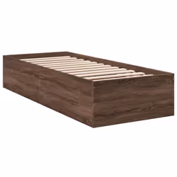 vidaXL Bed Frame Bed Base Sonoma Oak 75x190 cm Small Single Engineered Wood - brown oak, 100 x 200 cm/ 35 cm