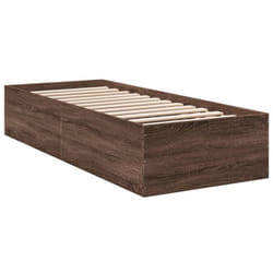 vidaXL Bed Frame Bed Base Sonoma Oak 75x190 cm Small Single Engineered Wood - brown oak, 100 x 200 cm/ 35 cm