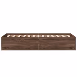 vidaXL Bed Frame Bed Base Sonoma Oak 75x190 cm Small Single Engineered Wood - brown oak, 100 x 200 cm/ 35 cm - Additional view 4