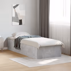 vidaXL Bed Frame Bed Base Sonoma Oak 75x190 cm Small Single Engineered Wood - concrete grey, 90 x 200 cm/ 35 cm