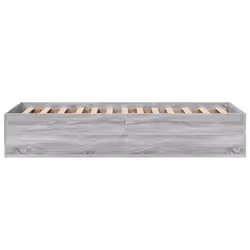 vidaXL Bed Frame Bed Base Sonoma Oak 75x190 cm Small Single Engineered Wood - grey sonoma, 90 x 200 cm/ 35 cm - Additional view 4
