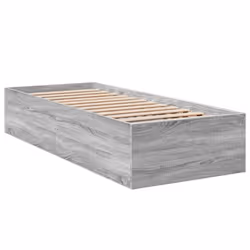 vidaXL Bed Frame Bed Base Sonoma Oak 75x190 cm Small Single Engineered Wood - grey sonoma, 90 x 200 cm/ 35 cm - Additional view 5