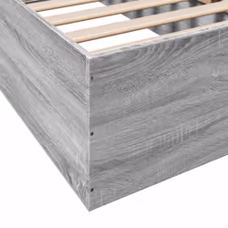 vidaXL Bed Frame Bed Base Sonoma Oak 75x190 cm Small Single Engineered Wood - grey sonoma, 90 x 200 cm/ 35 cm - Additional view 7