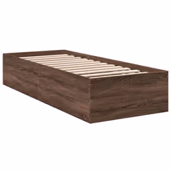 vidaXL Bed Frame Bed Base Sonoma Oak 75x190 cm Small Single Engineered Wood - brown oak, 90 x 200 cm/ 35 cm - Additional view 5