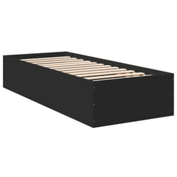 vidaXL Bed Frame Bed Base Sonoma Oak 75x190 cm Small Single Engineered Wood - black, 90 x 190 cm/ 35 cm