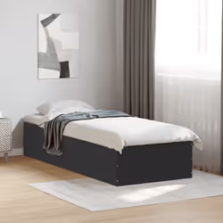 vidaXL Bed Frame Bed Base Sonoma Oak 75x190 cm Small Single Engineered Wood - black, 90 x 190 cm/ 35 cm