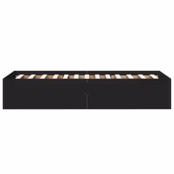 vidaXL Bed Frame Bed Base Sonoma Oak 75x190 cm Small Single Engineered Wood - black, 90 x 190 cm/ 35 cm - Additional view 4