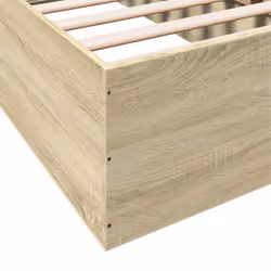 vidaXL Bed Frame Bed Base Sonoma Oak 75x190 cm Small Single Engineered Wood - sonoma oak, 90 x 190 cm/ 35 cm - Additional view 6