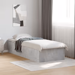vidaXL Bed Frame Bed Base Sonoma Oak 75x190 cm Small Single Engineered Wood - concrete grey, 90 x 190 cm/ 35 cm