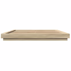 vidaXL Bed Frame and LED Lights Bed Base Mattress Foundation Engineered Wood - sonoma oak, 180 x 200 cm - Additional view 4